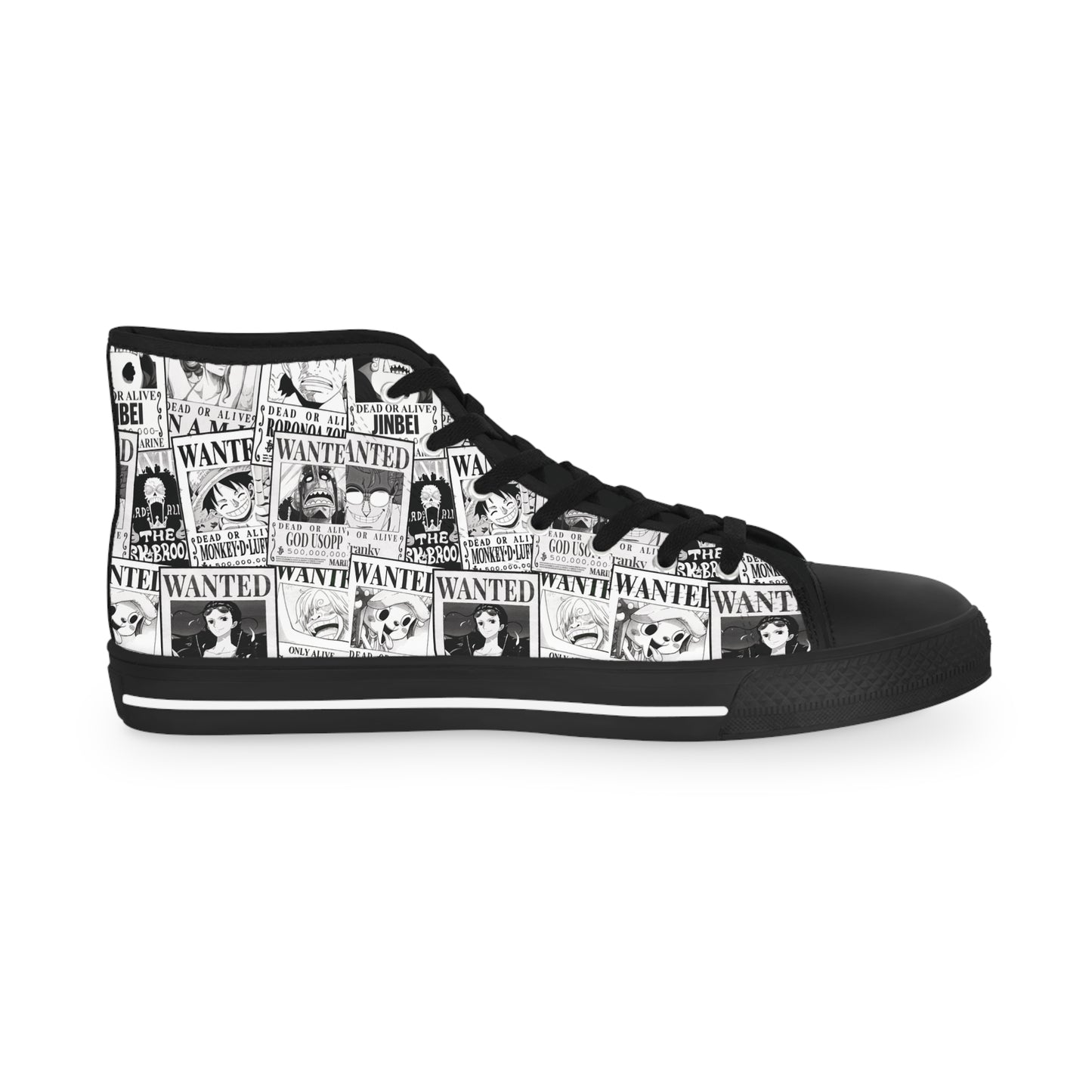 One Piece High Top Sneakers (Men's Size) - Wanted Posters