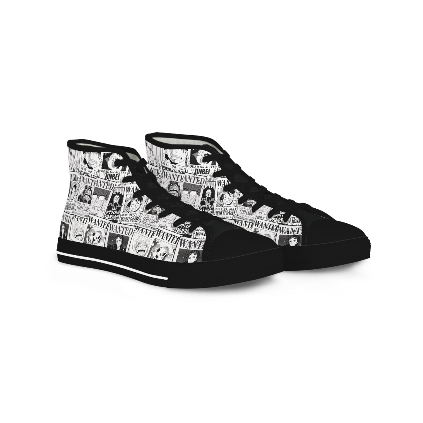 One Piece High Top Sneakers (Men's Size) - Wanted Posters