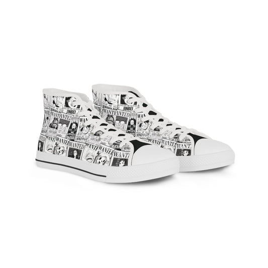 One Piece High Top Sneakers (Men's Size) - Wanted Posters